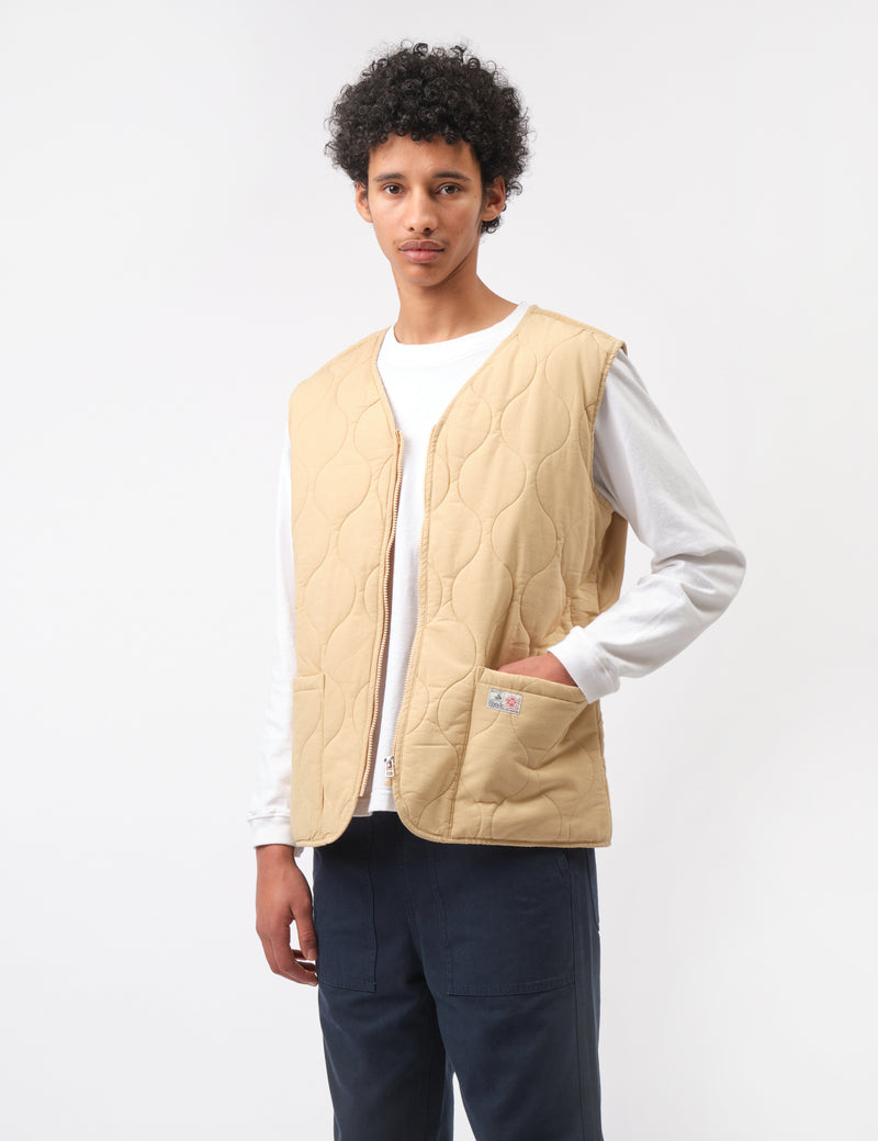 Bhode Quilted Zip Gilet - Parchment