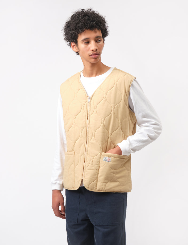 Bhode Quilted Zip Gilet - Parchment