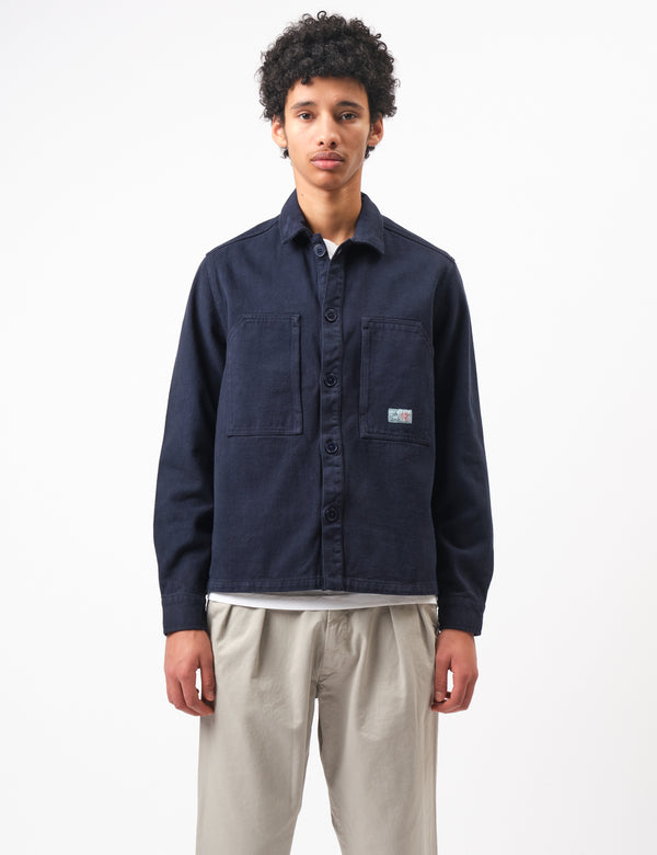 Bhode Map Pocket Overshirt Twill - Night Sky Blue