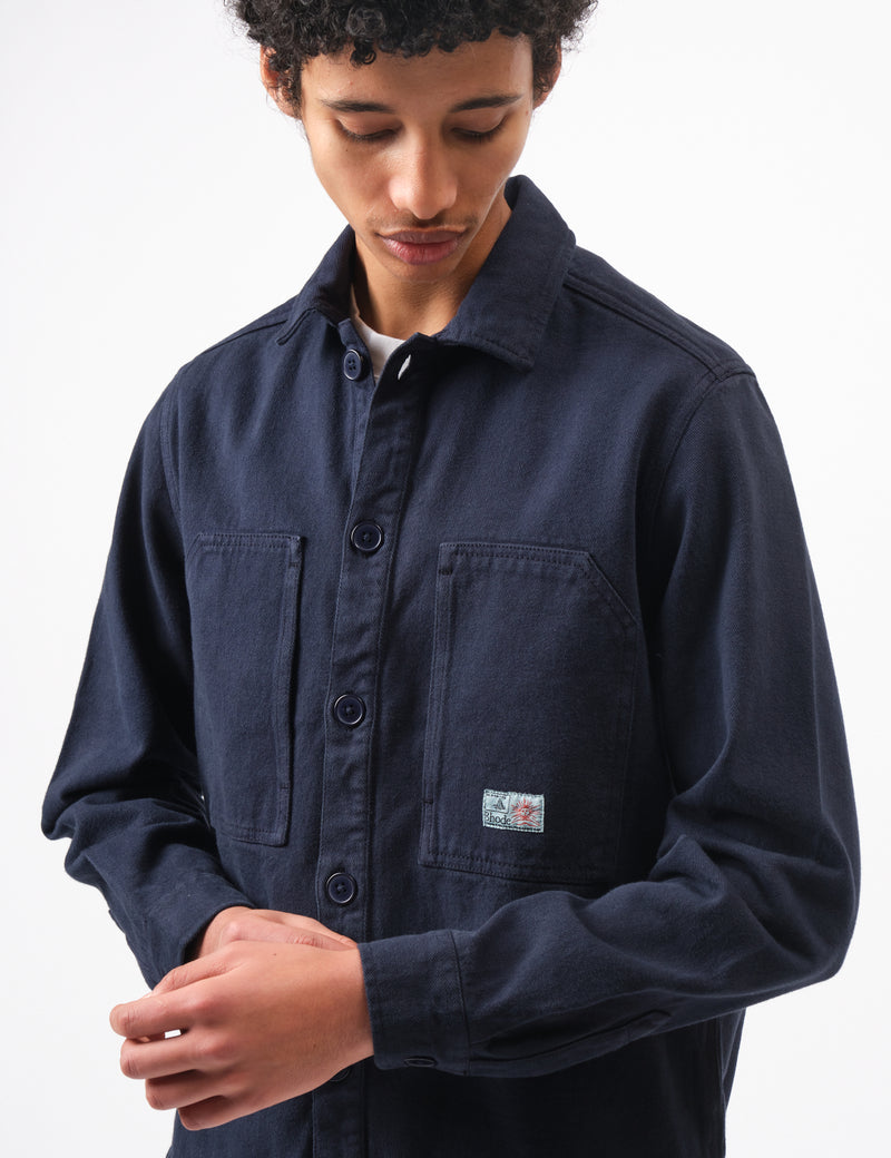 Bhode Map Pocket Overshirt Twill - Night Sky Blue