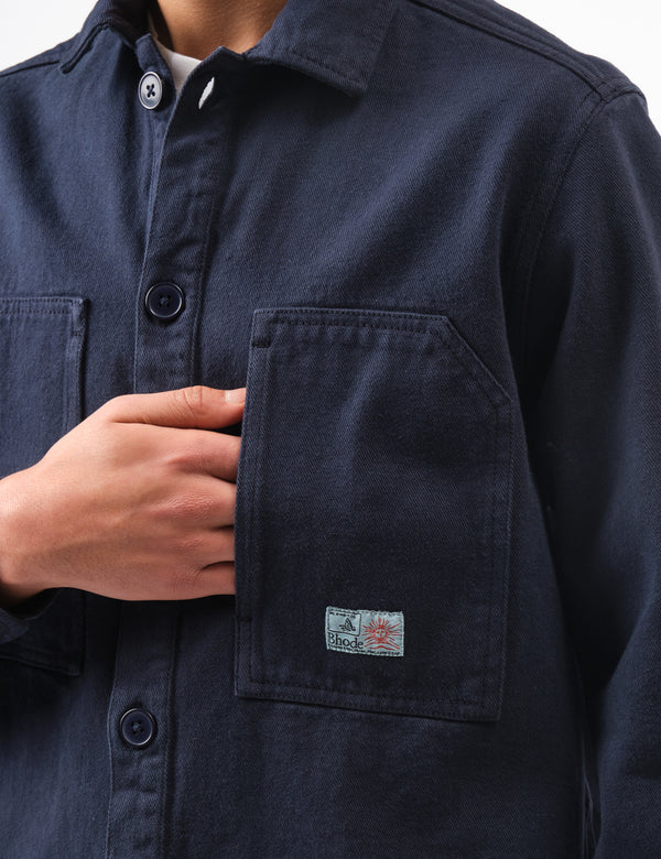 Bhode Map Pocket Overshirt Twill - Night Sky Blue