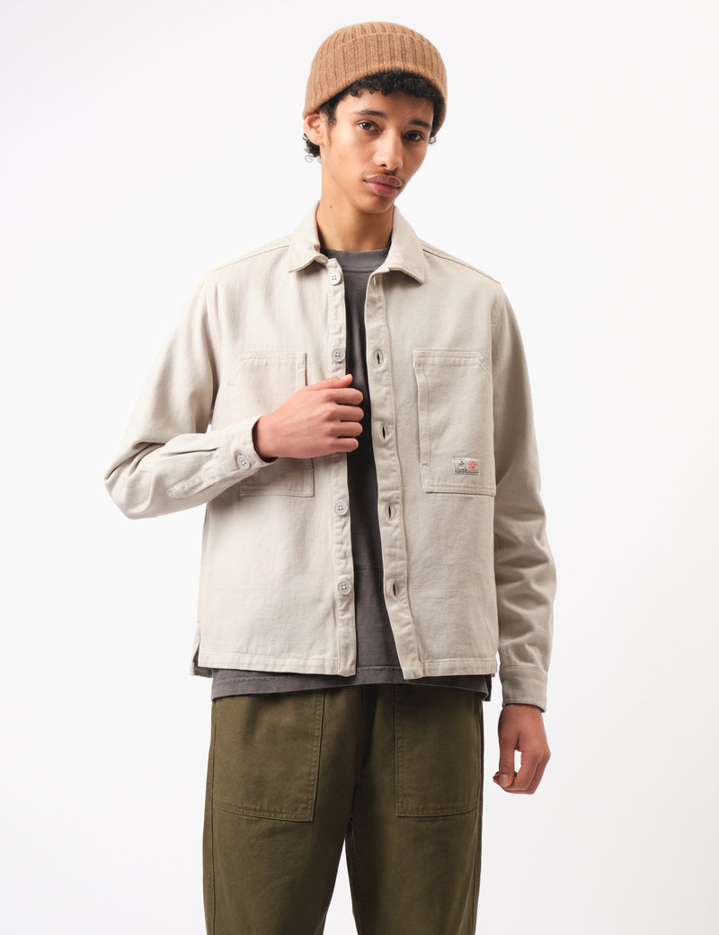 Bhode Map Pocket Overshirt Twill - Cornish Stone