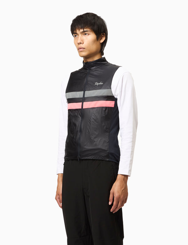 Rapha Men's Brevet Insulated Gilet - Dark Navy/Hi-Vis Pink/Silver