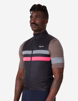 Rapha Men's Brevet Insulated Gilet - Dark Navy/Hi-Vis Pink/Silver