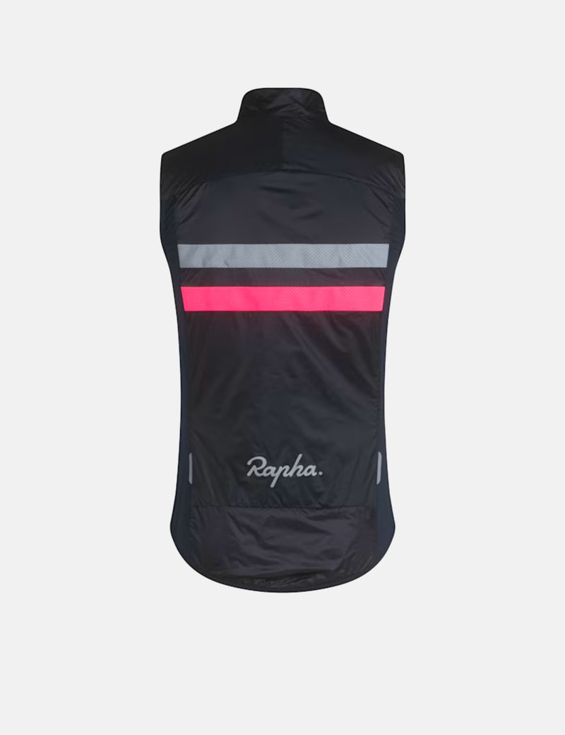 Rapha Men's Brevet Insulated Gilet - Dark Navy/Hi-Vis Pink/Silver