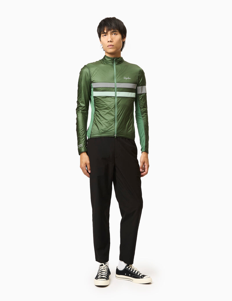 Rapha Men's Brevet Insulated Jacket - Dark Green/Pale Green