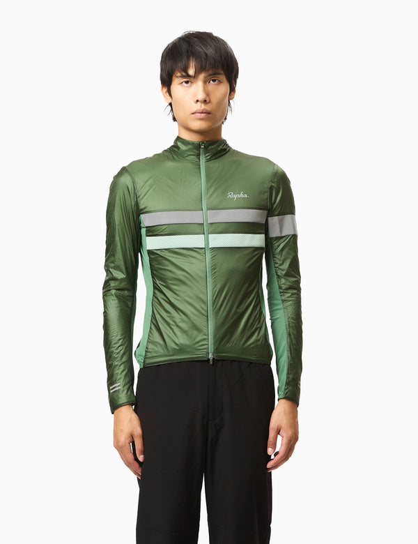 Rapha Men's Brevet Insulated Jacket - Dark Green/Pale Green