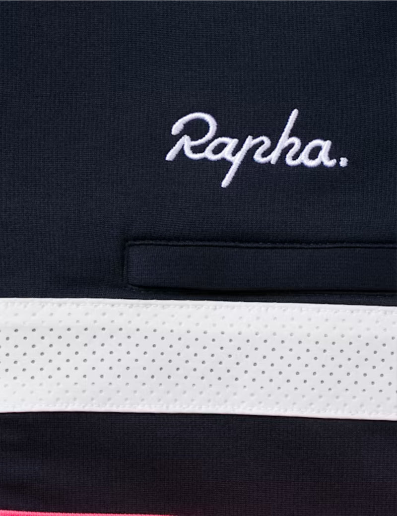 Rapha Men's Brevet Long Sleeve Jersey - Dark Navy/High-Vis Pink/White