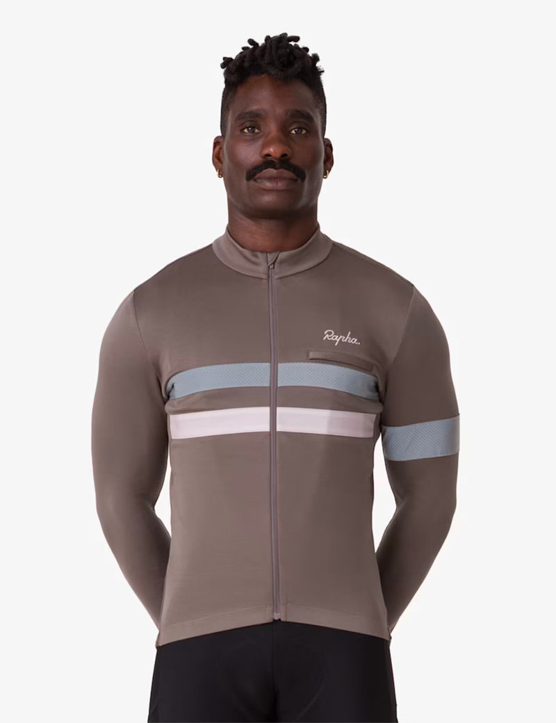 Rapha Men's Brevet Long Sleeve Jersey - Mushroom/Silver | Article.