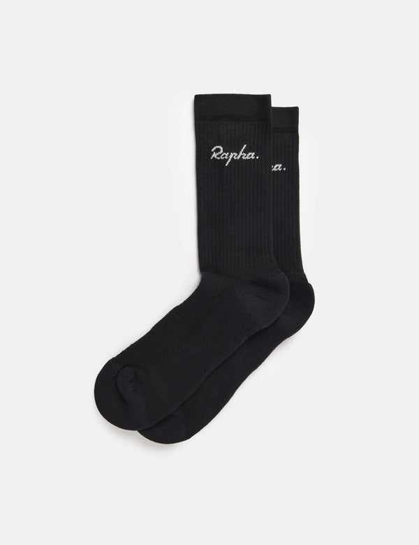 Rapha Cotton Crew Socks - Black/White