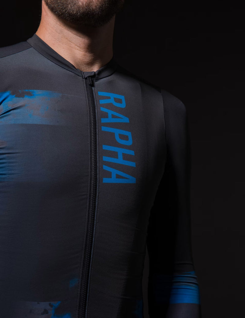 Rapha Pro Team Long Sleeve Lightweight Jersey - Anthracite/Mykonos Blue