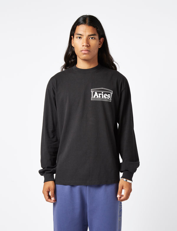 Aries Temple Long Sleeve T-Shirt - Black