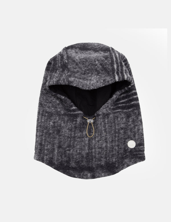 Folk Fleece Hood (Wool Polka) - Slate Grey