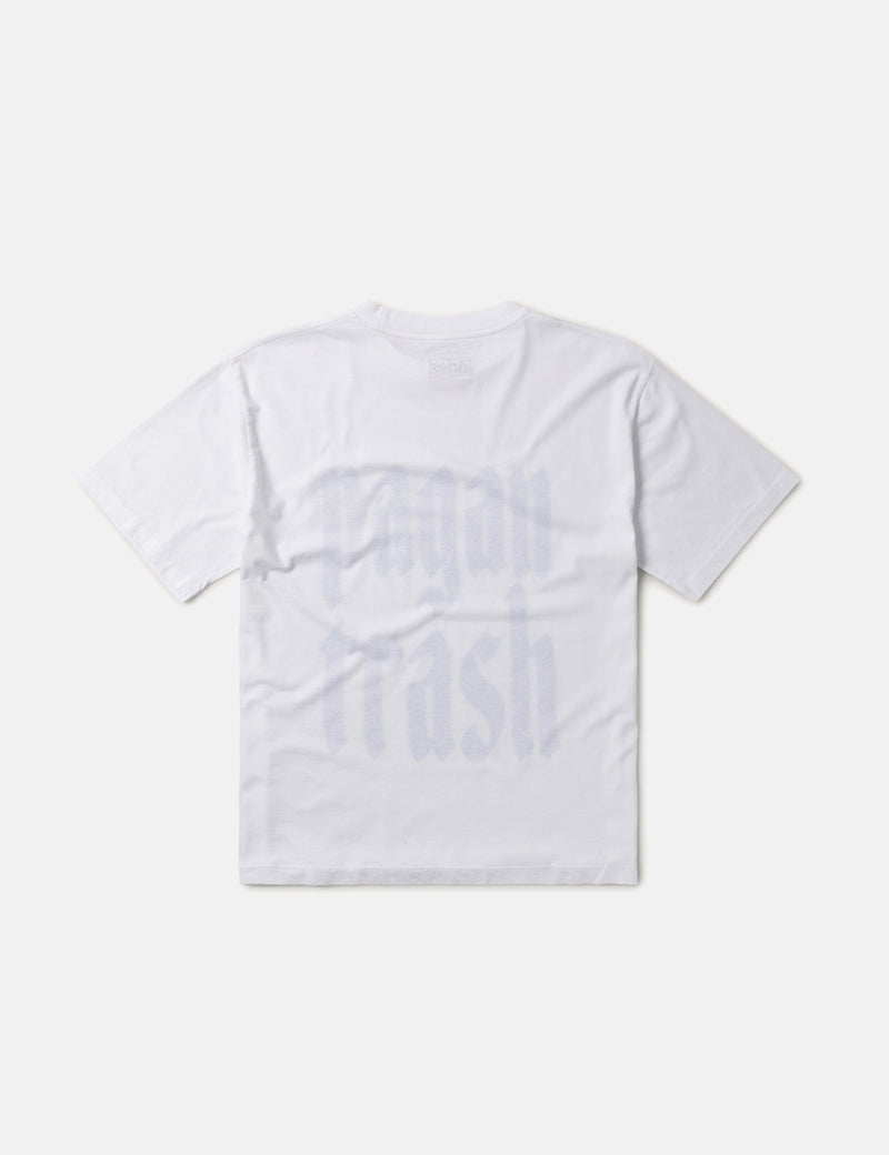 T-shirt blanc Aries Pagan Trash Reverse