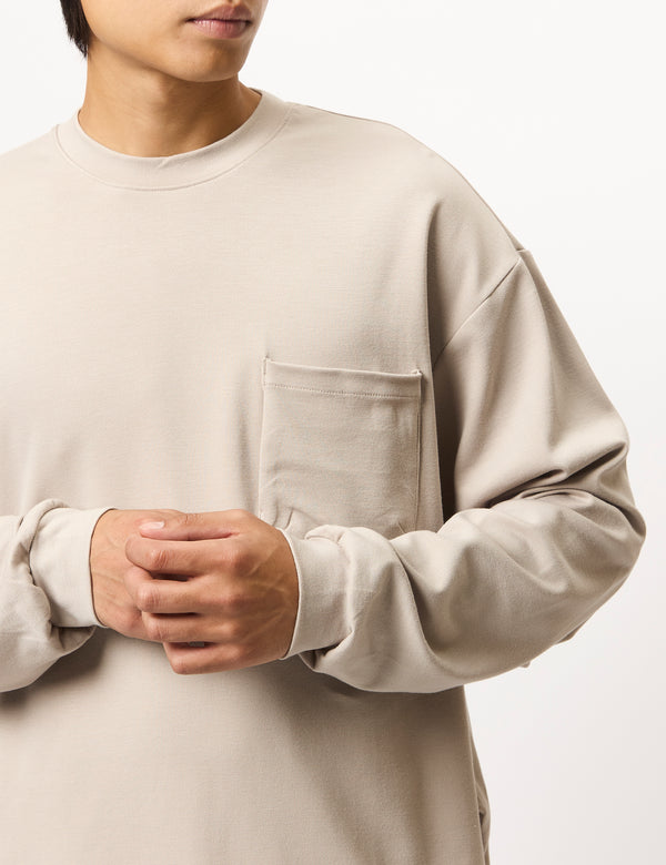 GOOPiMADE G_model-01 3D Long Sleeve Pocket T-Shirt - Beige