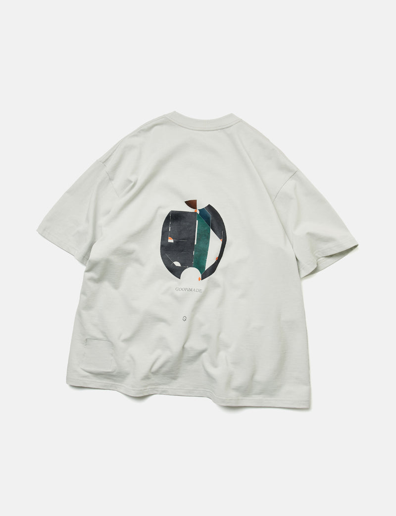 GOOPiMADE "R301-TG" Geometry Graphic T-Shirt - Ash White