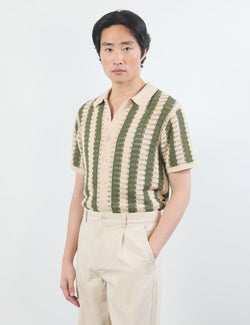 Percival Barletta Knitted Shirt - Olive Green