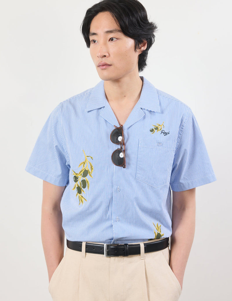 Percival Capri Cuban Shirt Cotton - Blue