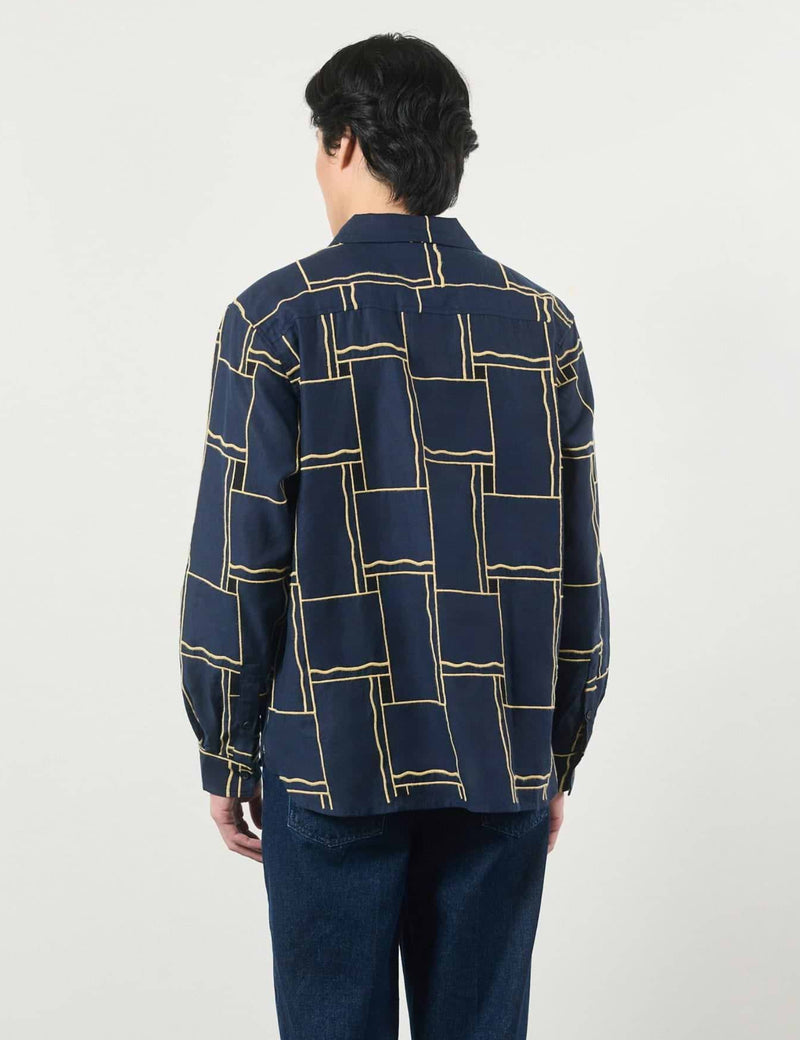 Percival Verona Oversized Pearce Shirt - Navy Blue