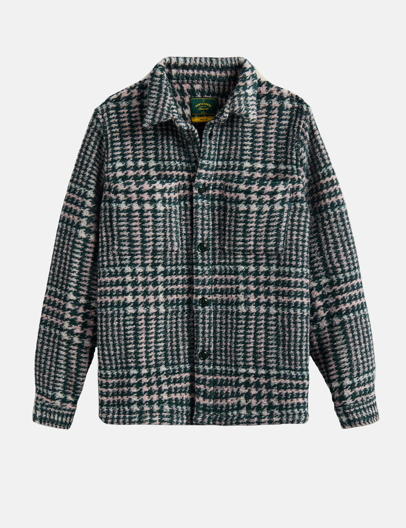 Portuguese Flannel Gales Overshirt - Green/Rose