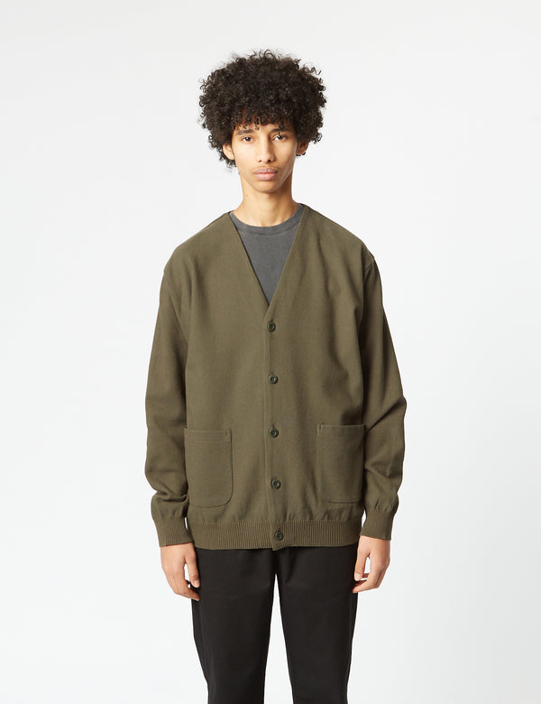 Snow Peak Co/Pe Knit Cardigan - Olive Green