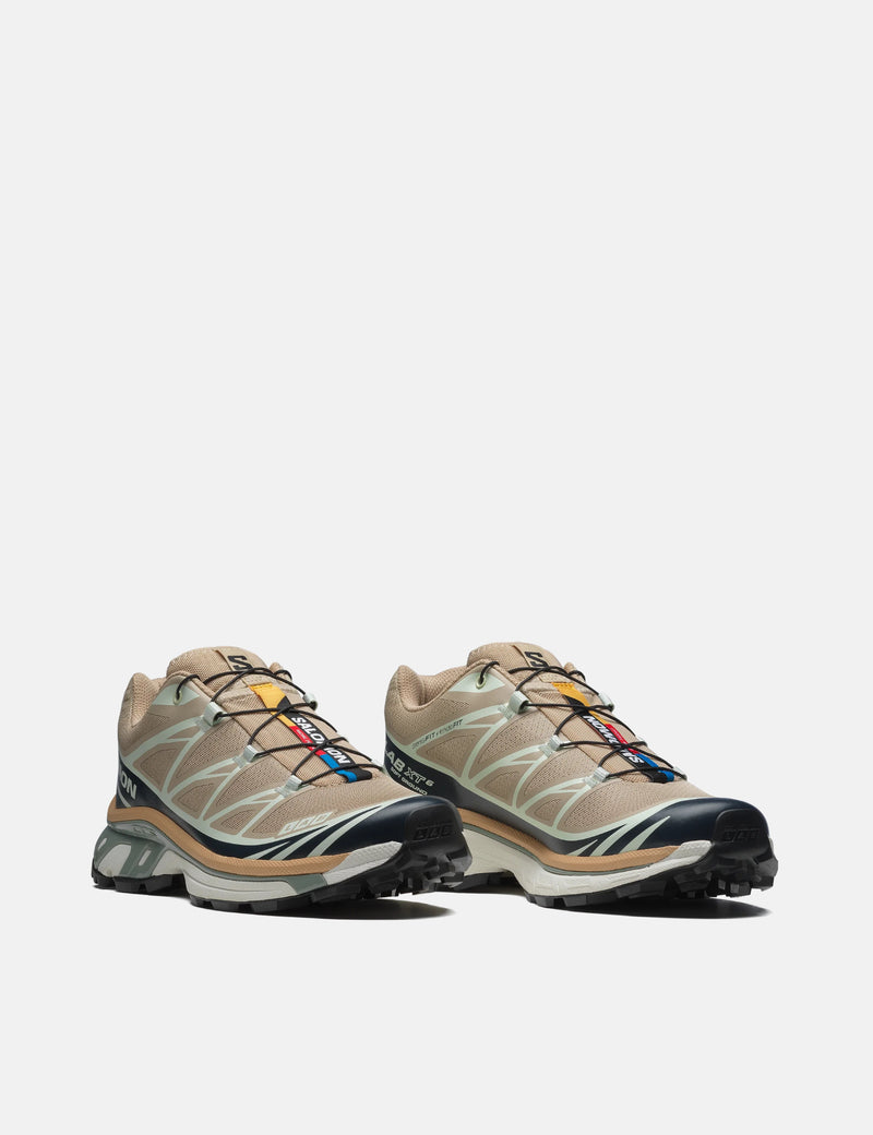 Salomon XT-6 Oxford Trainers - Oxford Tan/Carbon/Clearly Aqua