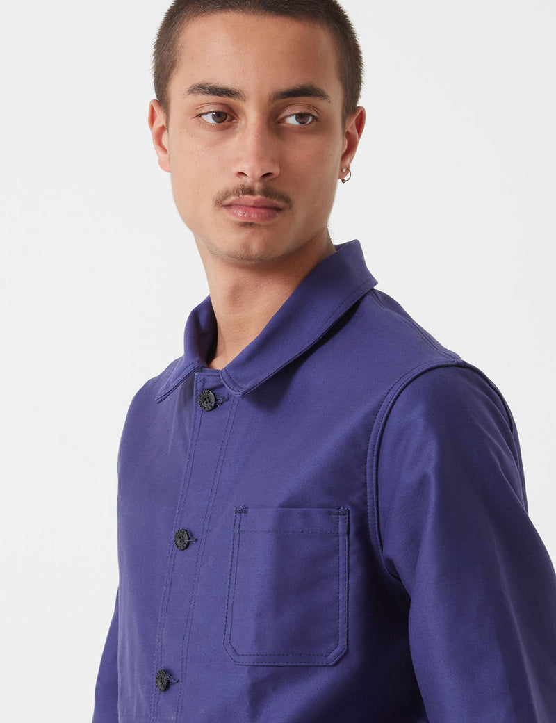 Le Laboureur Moleskin Work Jacket - Navy Blue