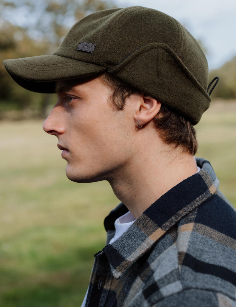 Barbour Lewis Ear Flap Cap - Olive Green