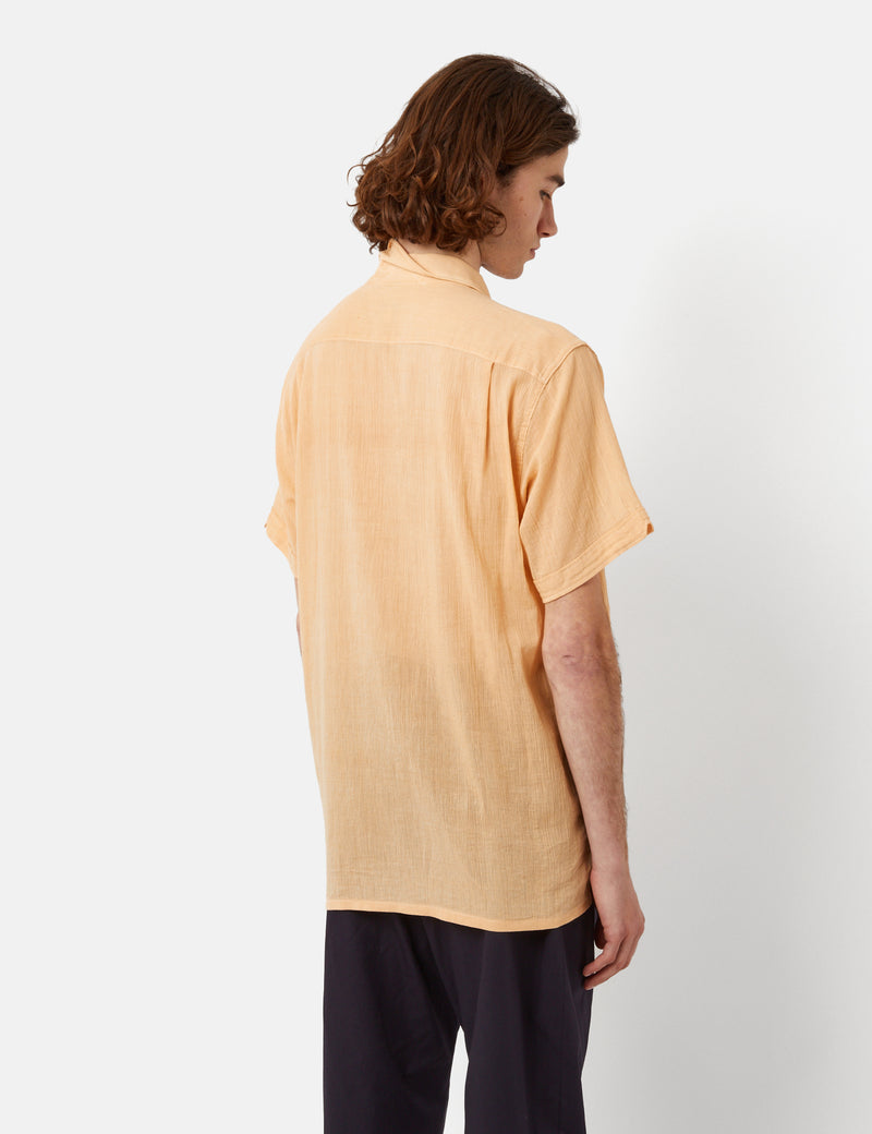 Engineered Garments Camp Shirt (Cotton Crepe) - Coral Yellow