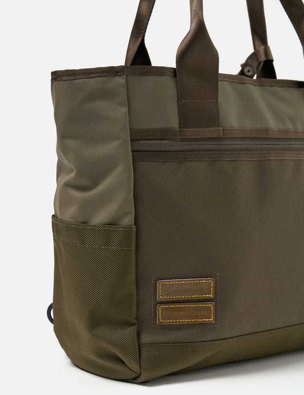 Universal Works x Master-Piece Tote Bag (Recycled Tech Canvas) - Olive Green