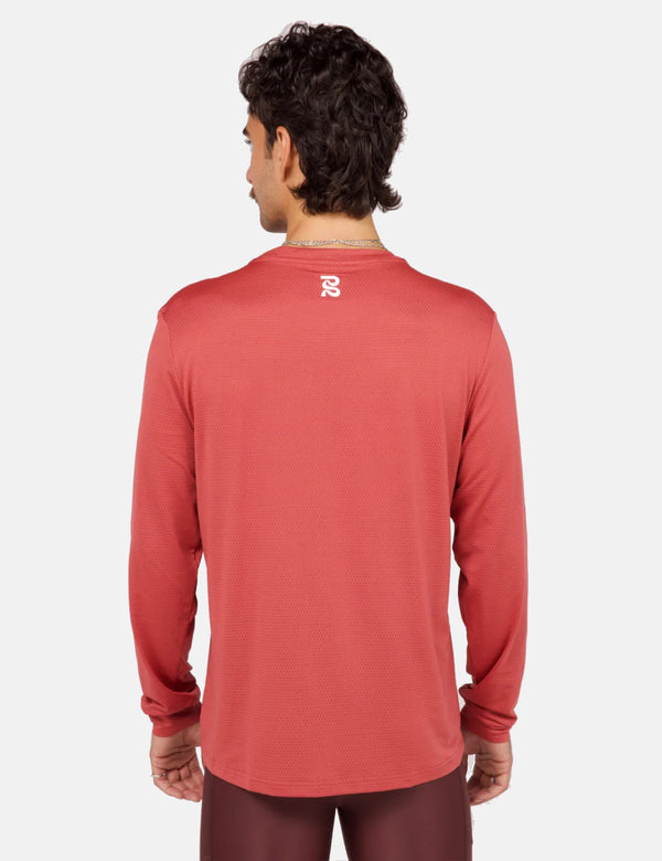 Bandit Micromesh Long Sleeve Tee - Spice Red