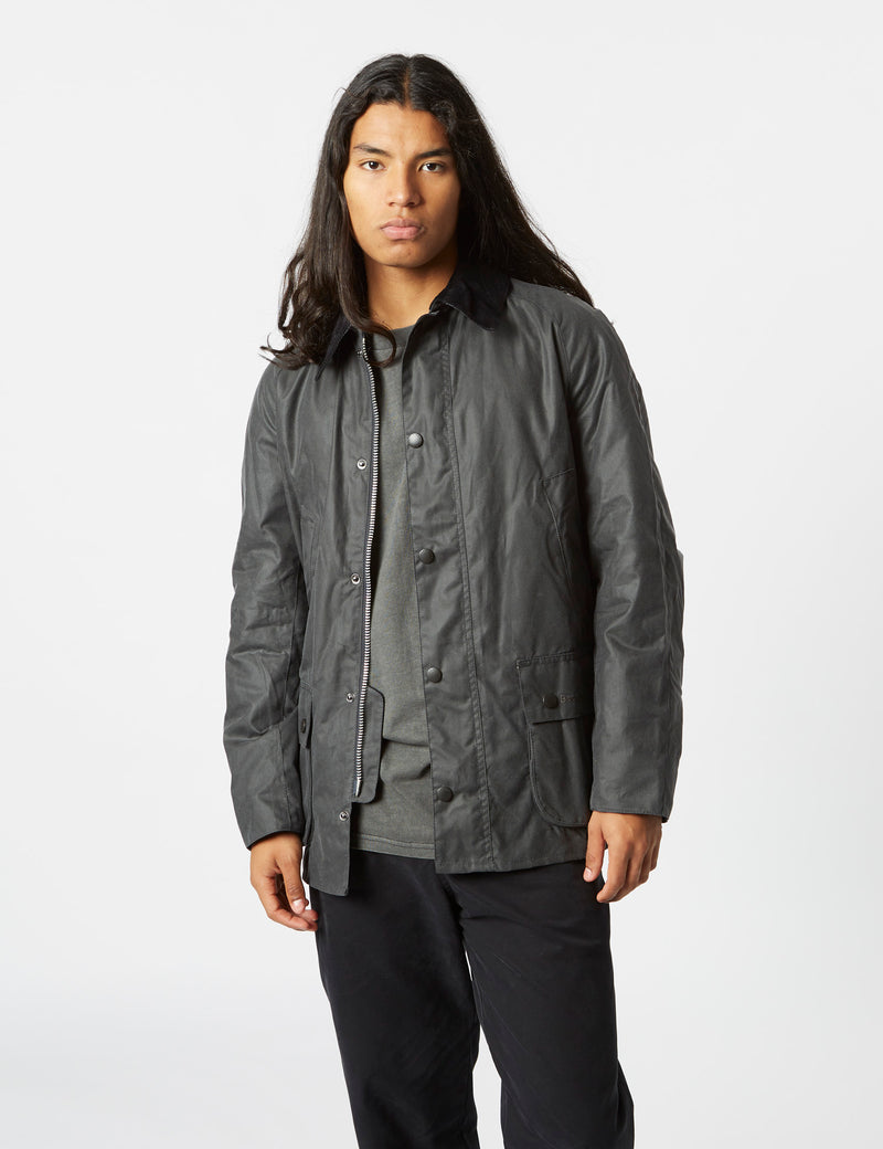 Barbour Ashby Wax Jacket - Grey/Classic | Article.