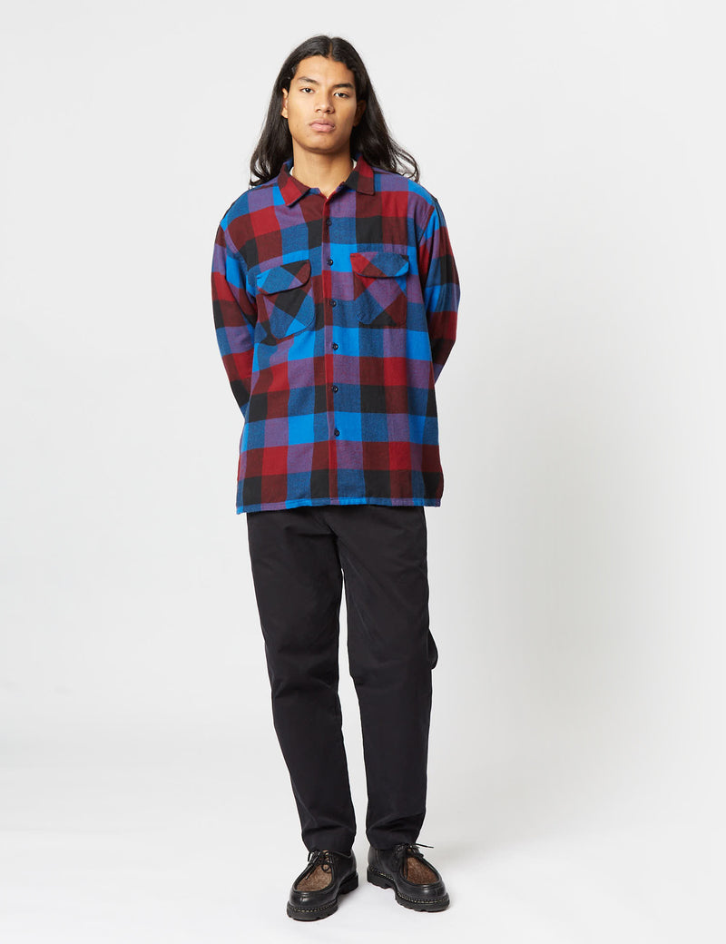 Engineered Garments Classic Shirt (Block Check) - Blue/Red