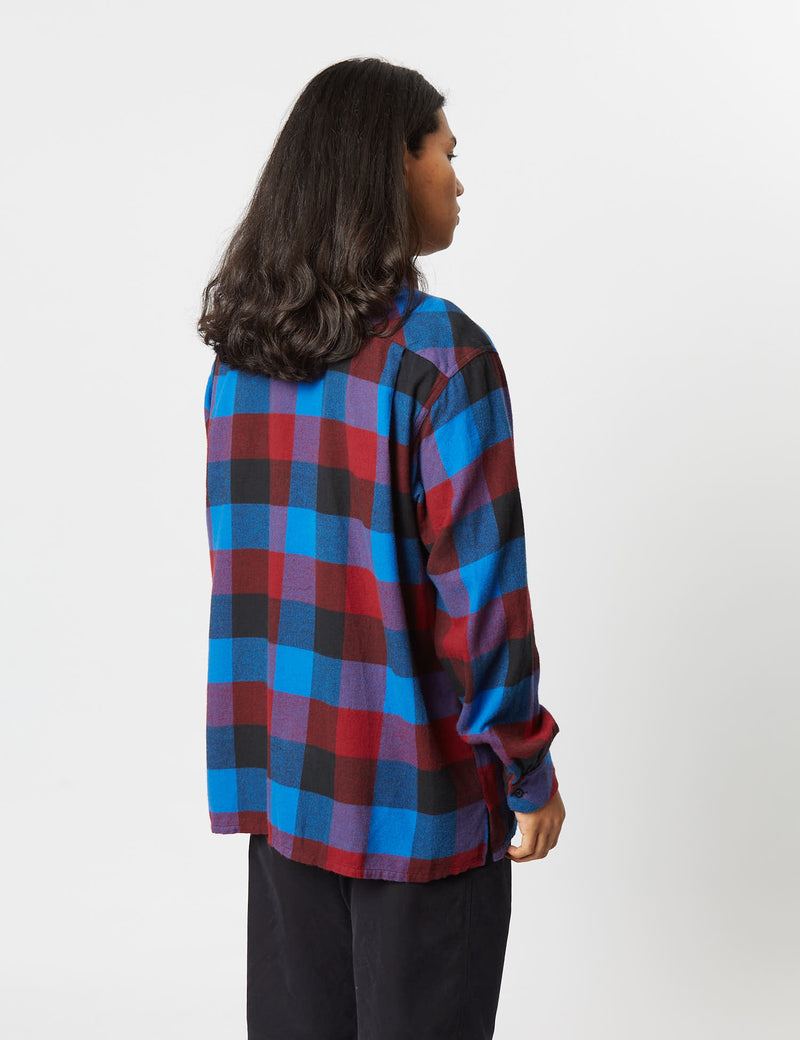 Engineered Garments Classic Shirt (Block Check) - Blue/Red