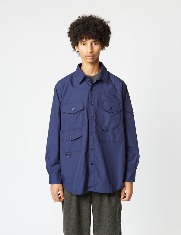 Engineered Garments Trail Shirt (Poplin) - Navy Blue