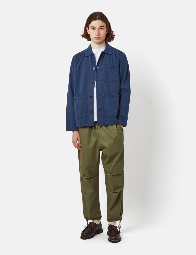 Universal Works Field Jacket (Herringbone) - Washed Navy Blue