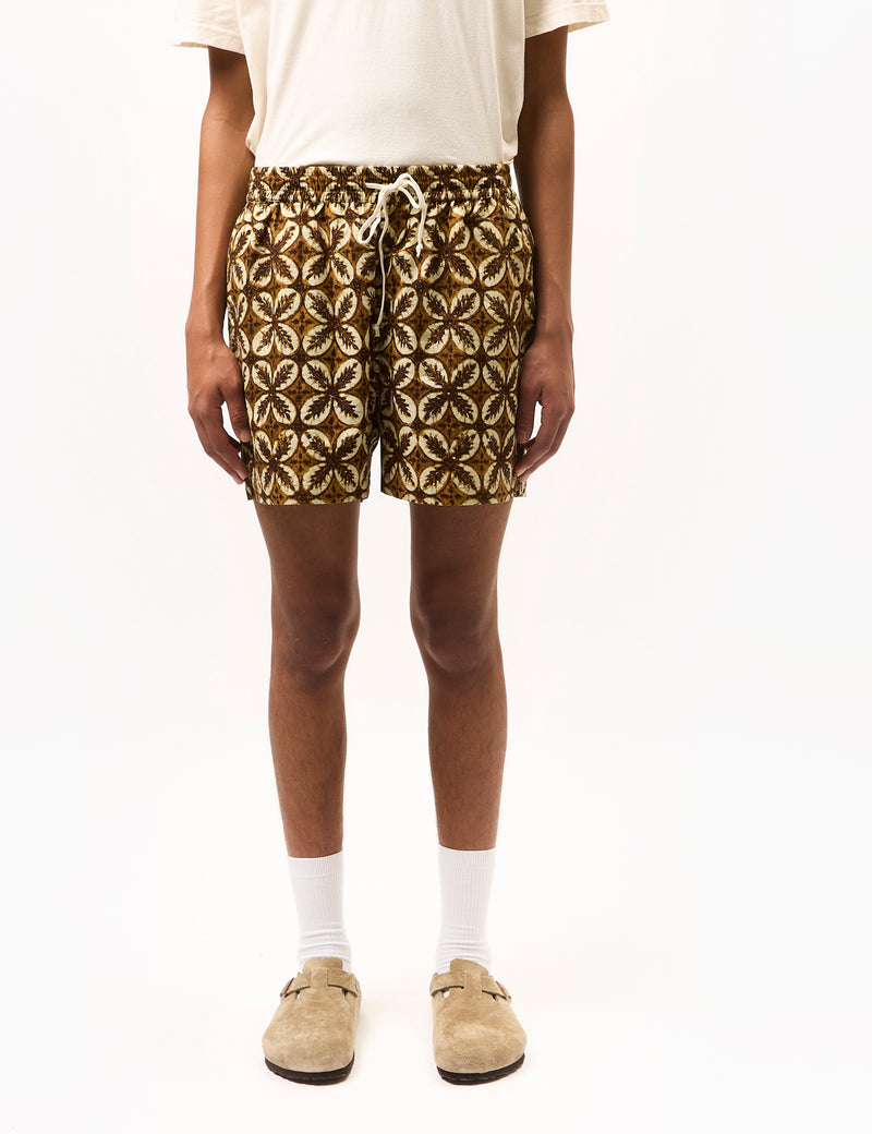 Universal Works Action Shorts (Lobby Print) - Brown