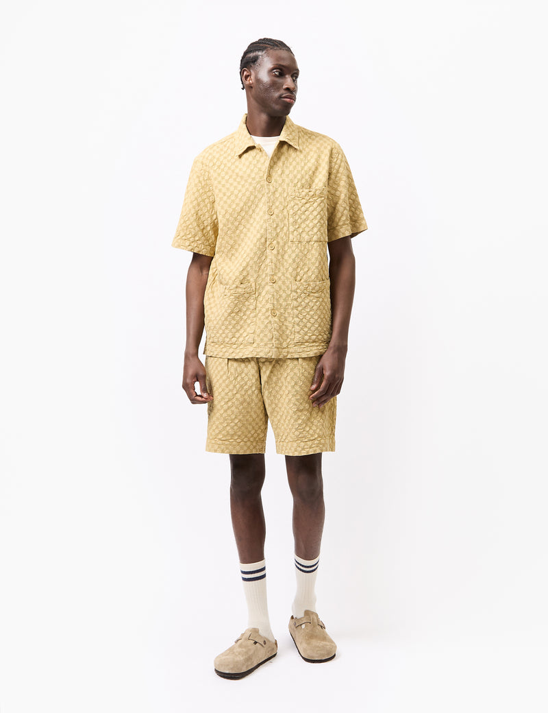 Universal Works Island Shirt (Dot Waffle) - Camel