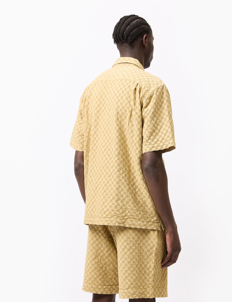 Universal Works Island Shirt (Dot Waffle) - Camel