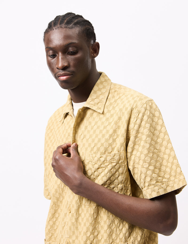 Universal Works Island Shirt (Dot Waffle) - Camel