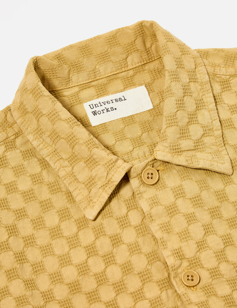 Universal Works Island Shirt (Dot Waffle) - Camel