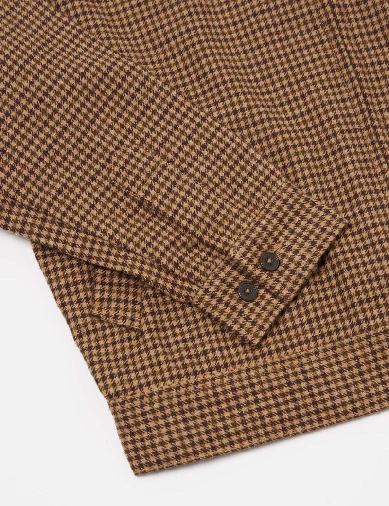 Universal Works Rose Bowl Jacket (Houndstooth Tweed) - Sand