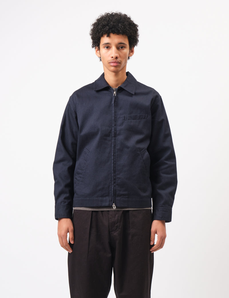 Universal Works Windcheater Jacket (Twill) - Navy Blue