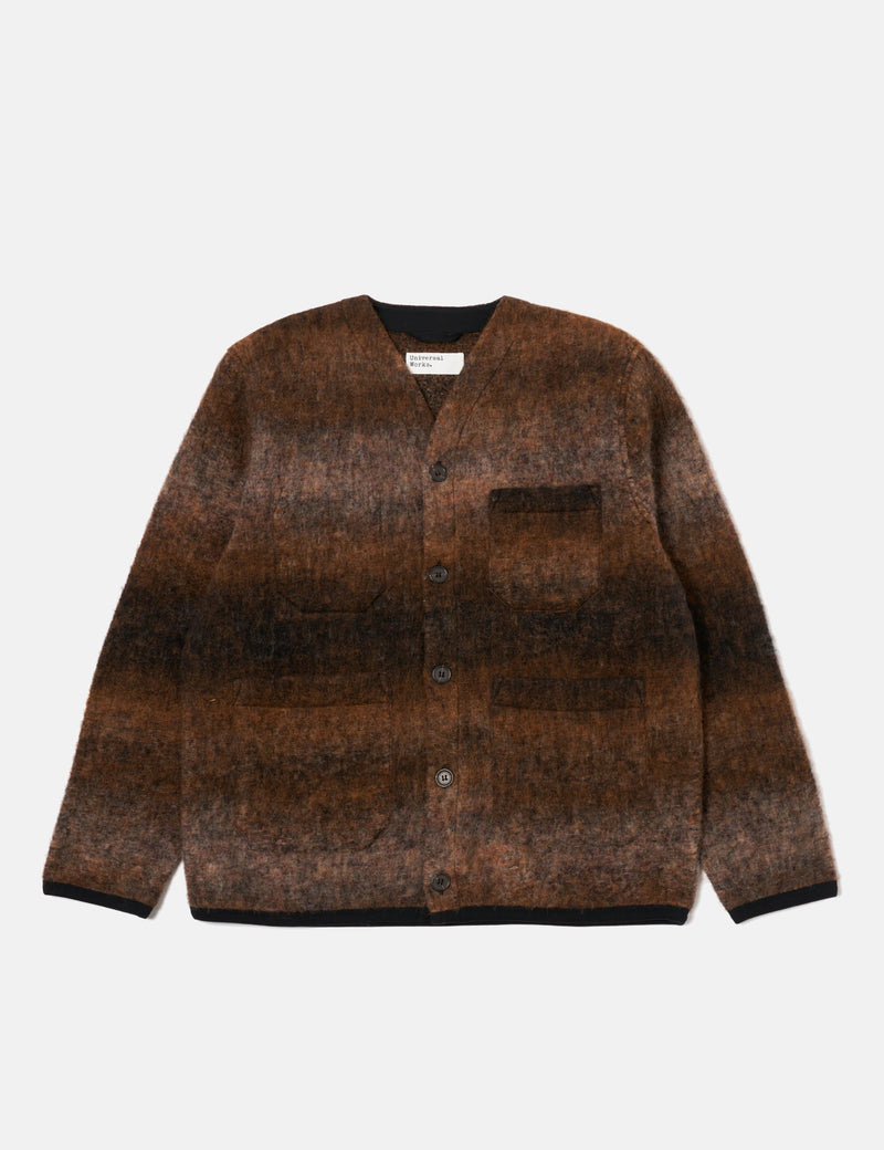 Universal Works Fleece Cardigan (Ombre) - Brown