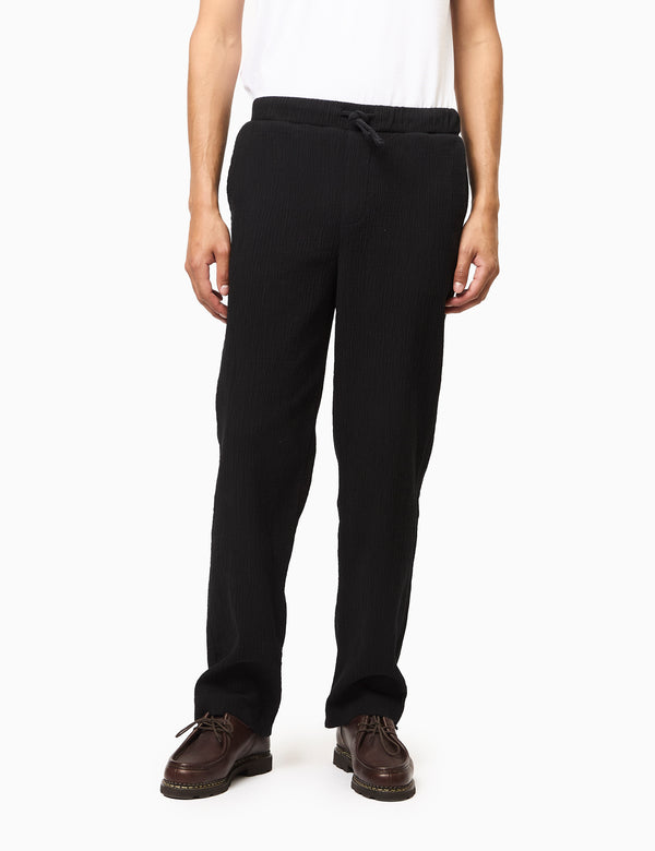 Percival Artifact Relaxed Trousers (Cotton) - Black