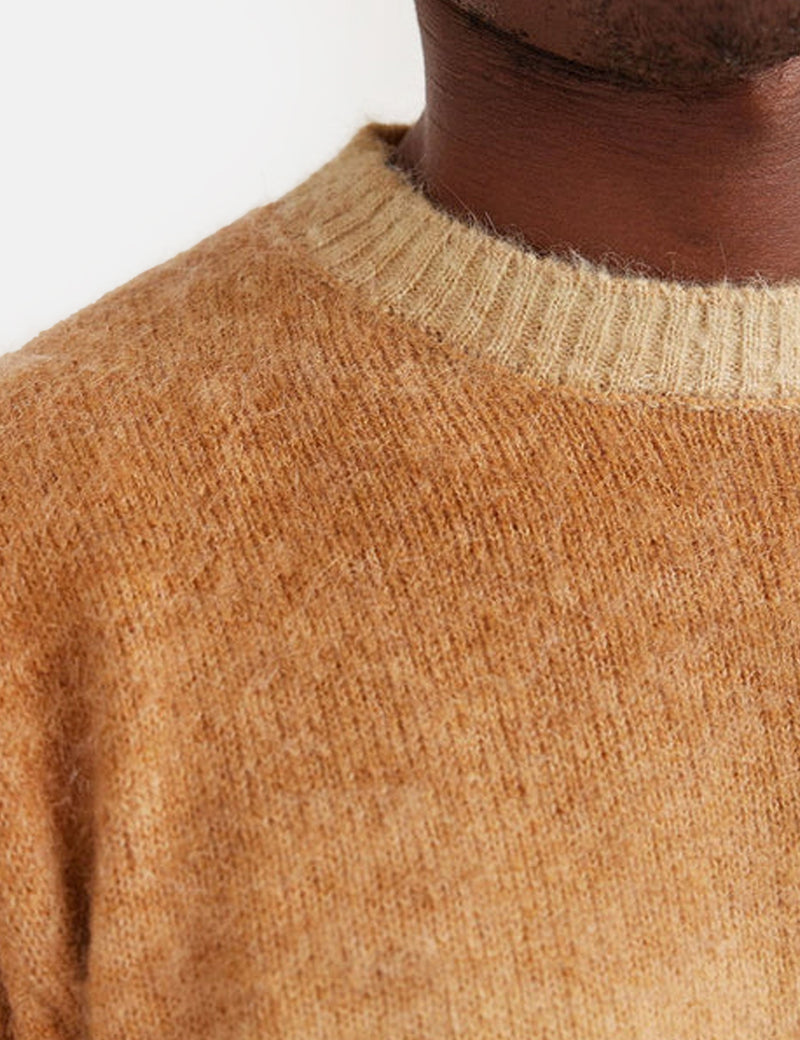 Percival Deku Gradient Crewneck Sweatshirt (Mohair) - Tan Brown