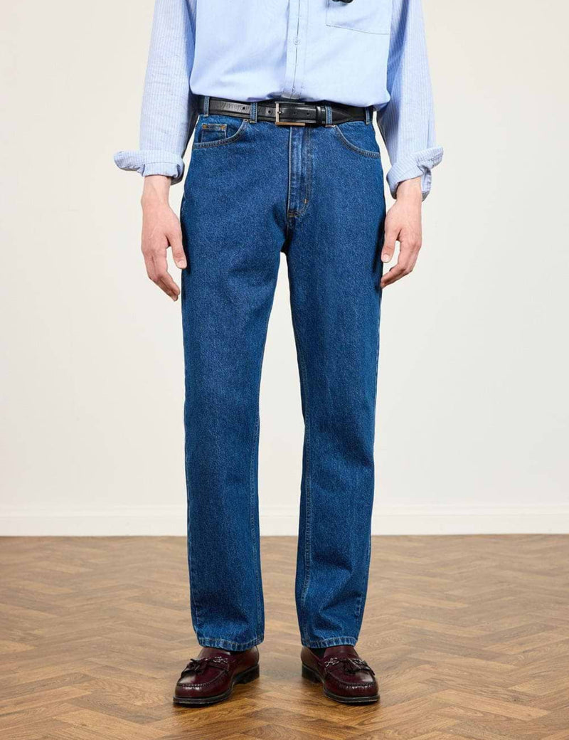 Percival Denim Jeans (Straight Leg) - Mid-Wash Blue