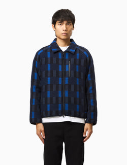 Percival Anderson Fretwork Check Jacket (Wool) - Blue