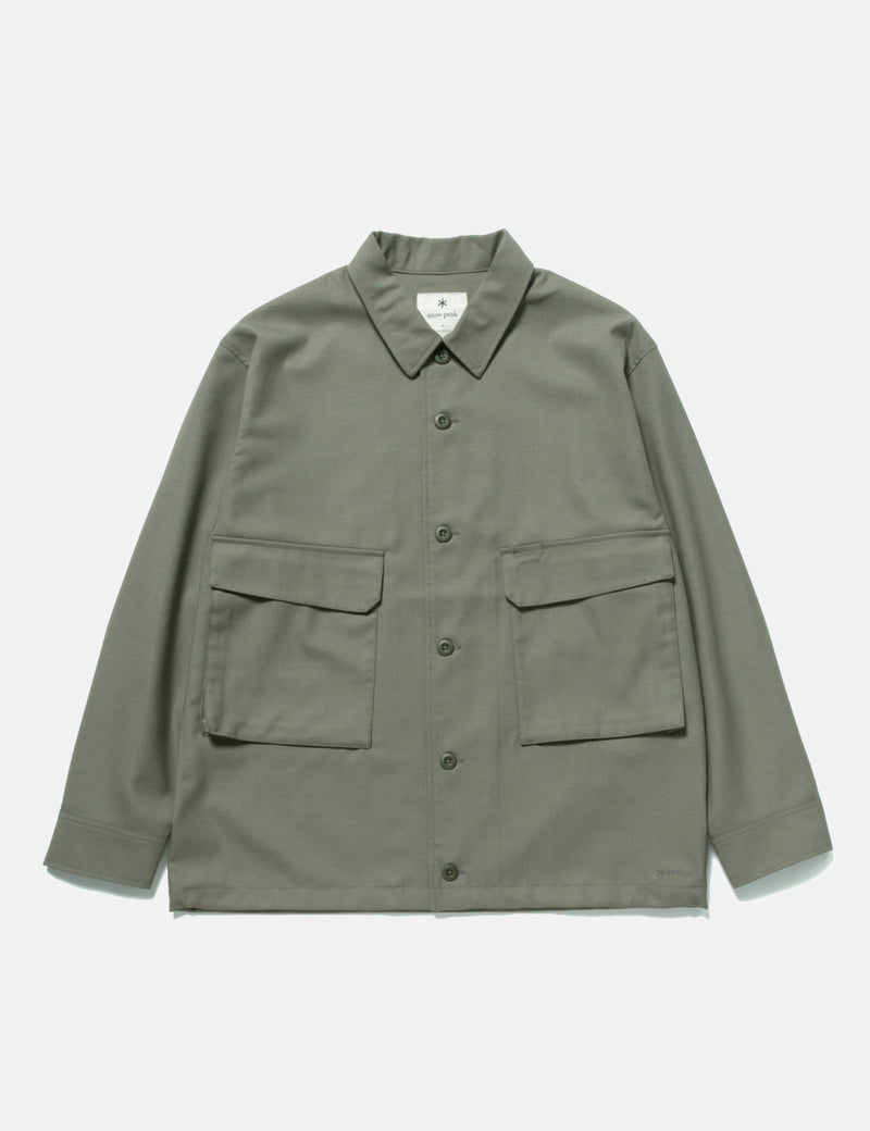 Snow Peak Hybrid Wool Shirt - Olive Green