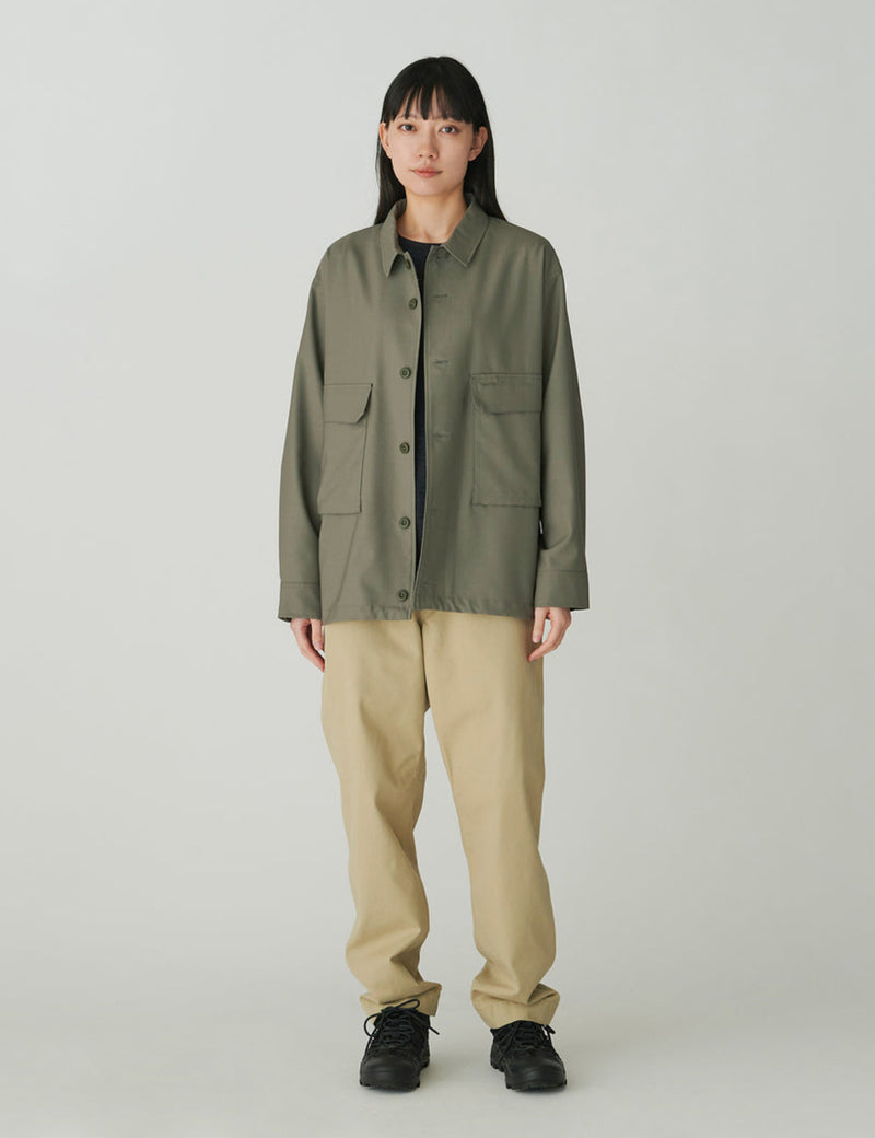 Snow Peak Hybrid Wool Shirt - Olive Green